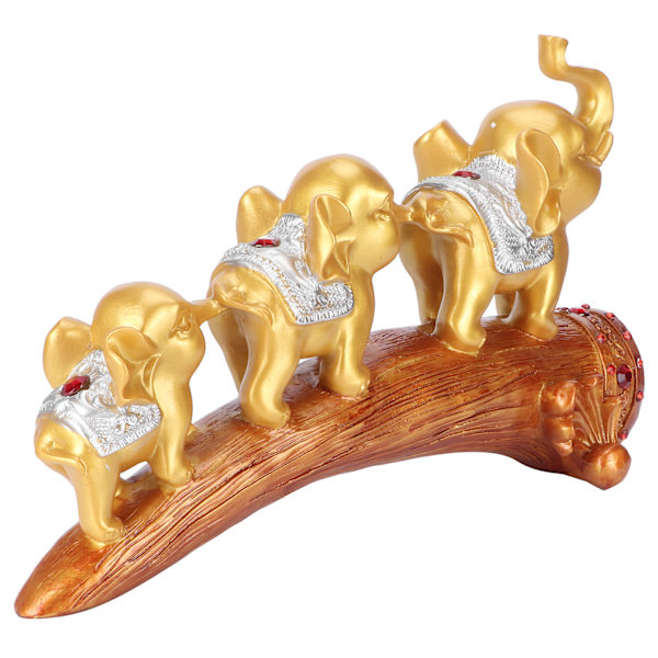Elefant Statue Skulptur Innovativ Syntetisk Resin Ornamenter Desktop Møblering Guld