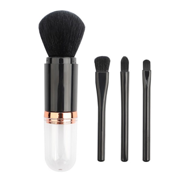 4 i 1 Retractable Makeup Brush Set för Resor Blush Bronzer Contouring Blending Buffing Eye Shadow Blush Bärbar Makeup Borstar