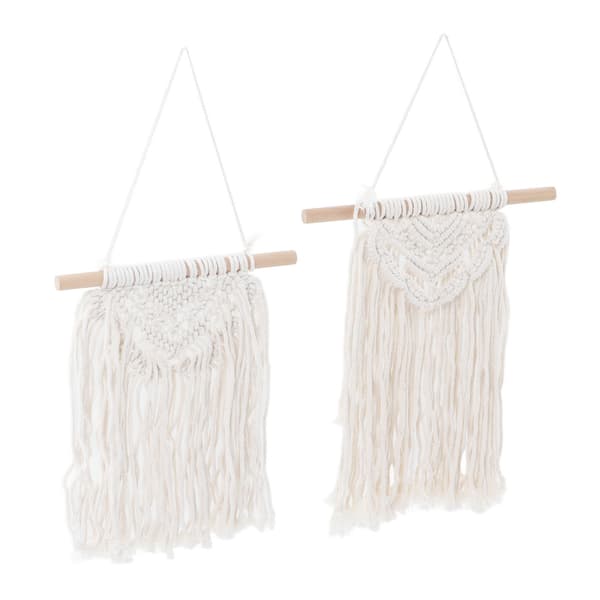 2 st makramé väggbonad spets tofs boho stil polyester ek dekorativ makramé väggdekoration för fest bröllop