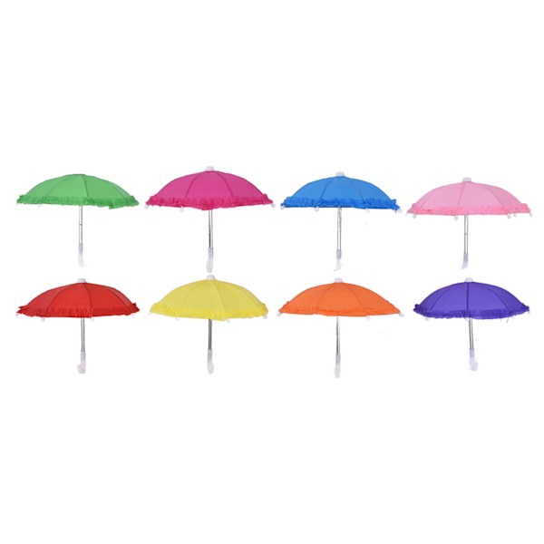 8 Pcs Cute Doll Toys Miniature Umbrella Children Umbrella Doll Accssories for Dolls Decoration Games