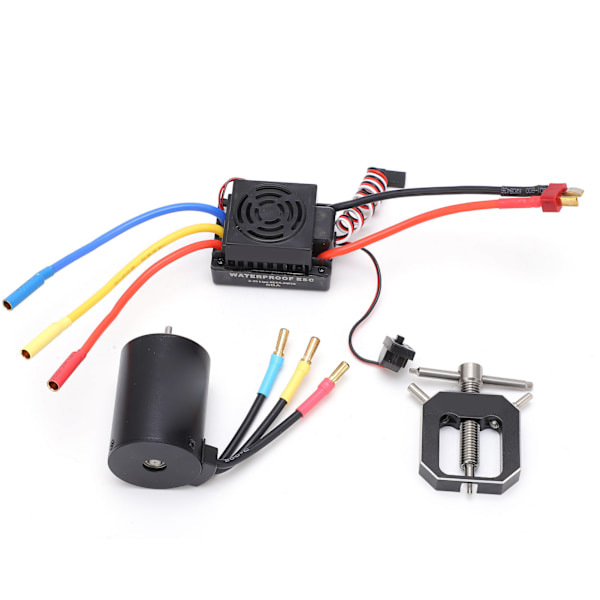 3650 4300KV Vandtæt Børsteløs Motor med 60A ESC Motor Tandhjul Geartræk Fjerner Combo Sæt til 1/10 1/8 RC Bil
