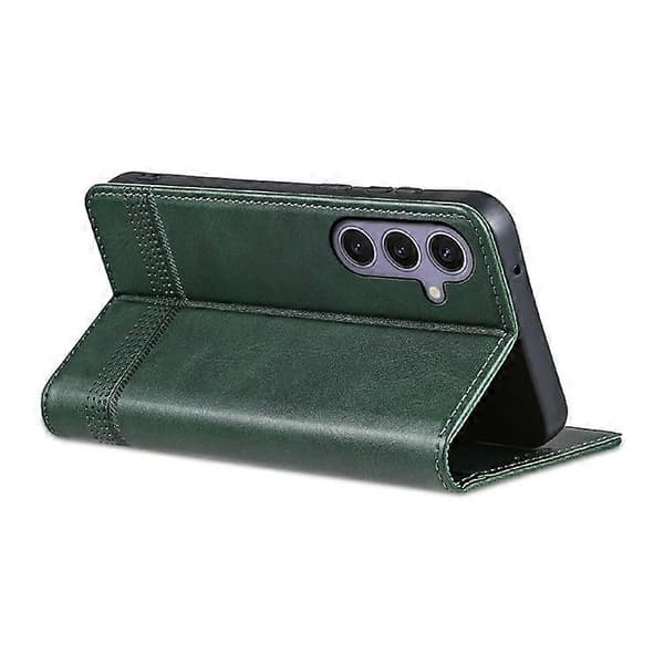 AZNS Compatible Case for Samsung Galaxy A56 5G, PU Leather Wallet Case with Cowhide Texture Green