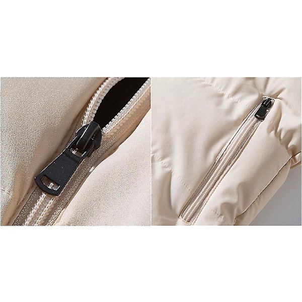 Lättviktspackbar pufferdunväst för män, ärmlös quiltad jacka - Beige S