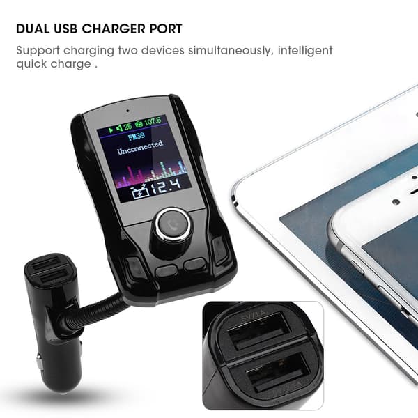 1,8 tommer TFT 360° Rotation Bil MP3-afspiller Oplader Trådløs FM39 Bluetooth-sender
