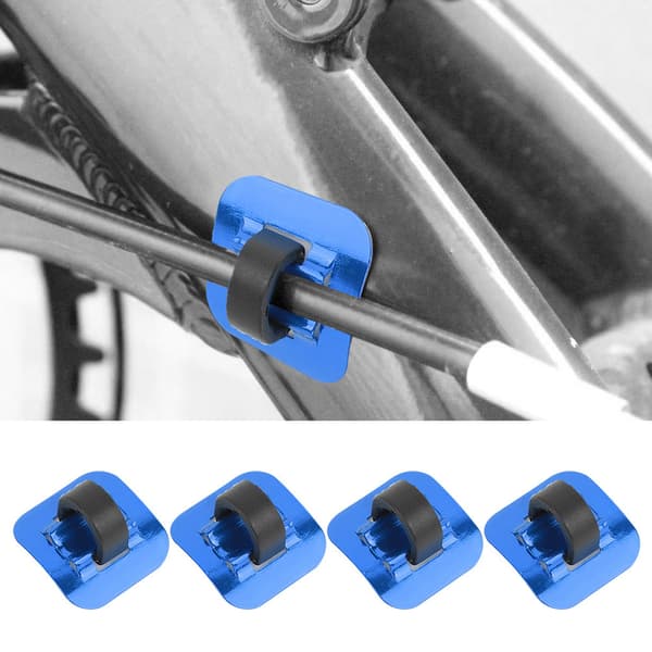 CANSUCC 4 stk. sykkelbremsekabelrørguide girskifteradapter sykkelramme C-spenne (blå)