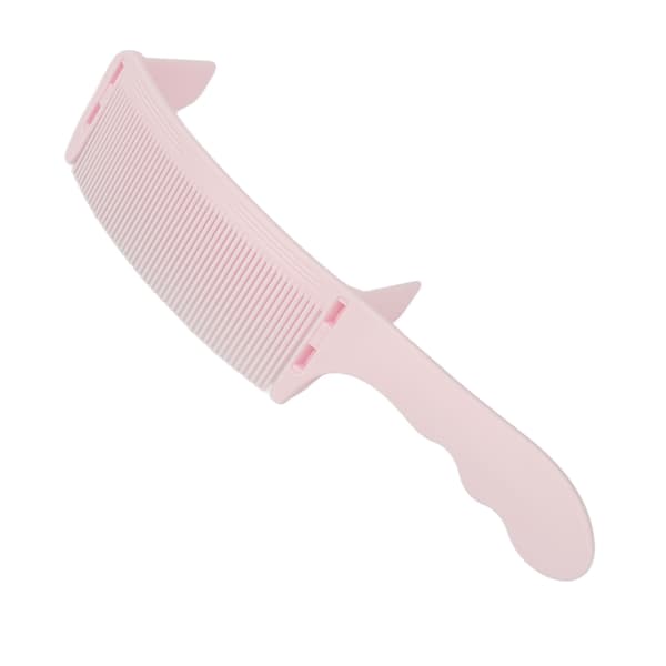 Böjd Barberarkam S Formad Båge Professionell Positionering Hårklippning Böjd Kam för Platt Topp Rosa