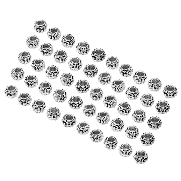 50 st multifunktionella skäggpärlor i legering, hårpärlor, armband, halsband