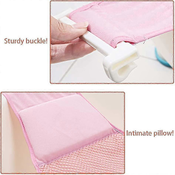 (Rosa)(1 st Babybadstöd, Badkarsstöd Nät Justerbart Badkar Halkfritt Nät Bekväm Badstol För Nyfödd Dusch Och 0-8 Månader Spädbarnsbadi