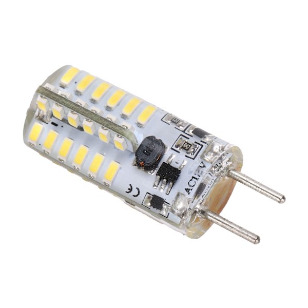 48LED silikonlampa 3W 300LM GY6.35 BiPin-lampa AC12V för ljuskrona taklampa (Kallvit 60006500K)