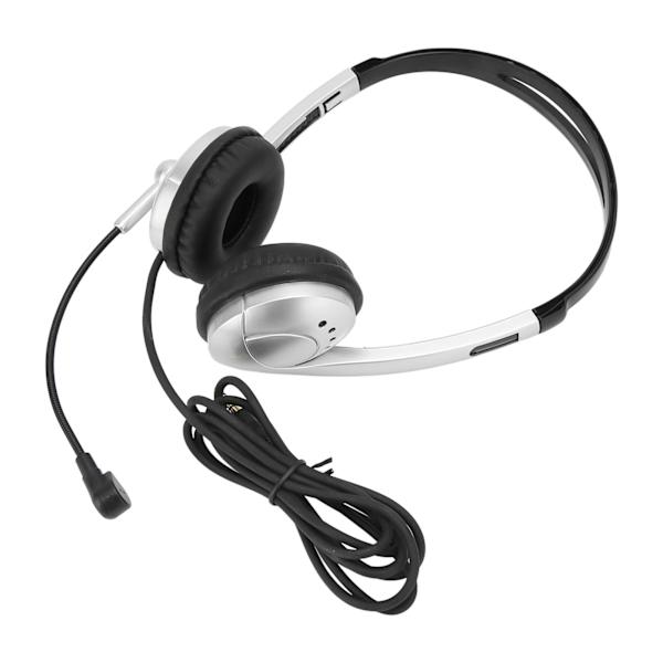 Kablet headset med støyreduksjon, binauralt forretningshodetelefon med enkelt retningsmikrofon for kundeservice 3,5 mm