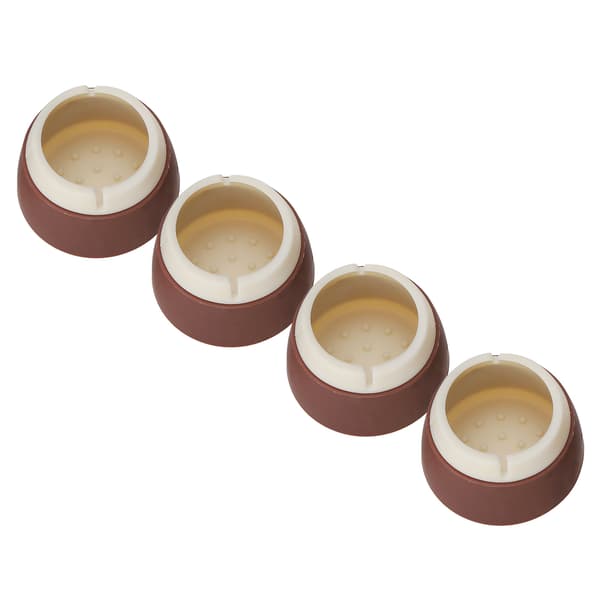 4 stk silikonmøbelbeskyttere 3,3x4x4cm sklisikre runde stolbordfotdeksler (kaffe)