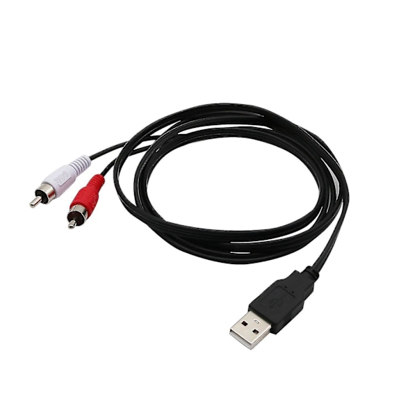 1,5 m USB A uros - 2x RCA phono uros AV-kaapeli johto PC TV Aux audio video -sovitin-AH