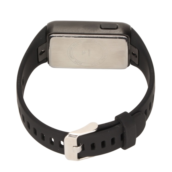 Smart Watch Alloy Silikone Glas 210mah 30m Vandtæt LED Fitness Watch til Familievenlige Kolleger Black Band Black Shell