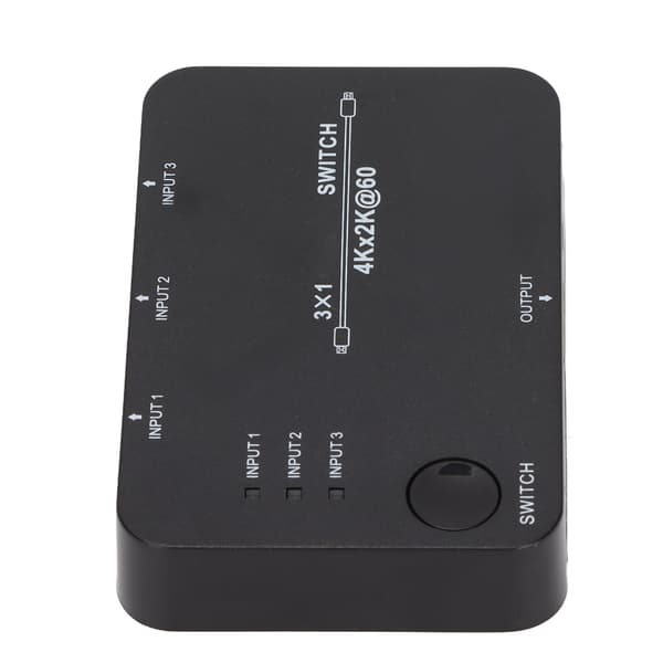 3 in 1 ut 4K2K 60Hz HD Multimedia Interface Video Switcher Låg Strömförbrukning Stabil HD Videoadapter