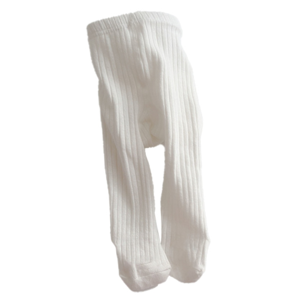 Baby Strumpbyxor Strumpor Varmt Mjuk Bomull Ribbstickad Söt Mönster Småbarn Flickor Leggings Beige M 15 till 24 Månader Gammal