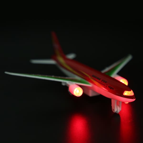 Legering Elektronisk Fly Miniature Model Træk Tilbage Fly Legetøj Gave til Børn (Rød)