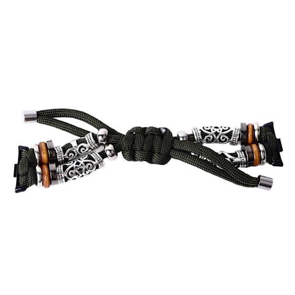 Flätat Loop-armband för Mi Band 8pro Justerbart Snyggt Pärlar Andningsbart Loop-rem Vävt Armband för Män Kvinnor OD Grön