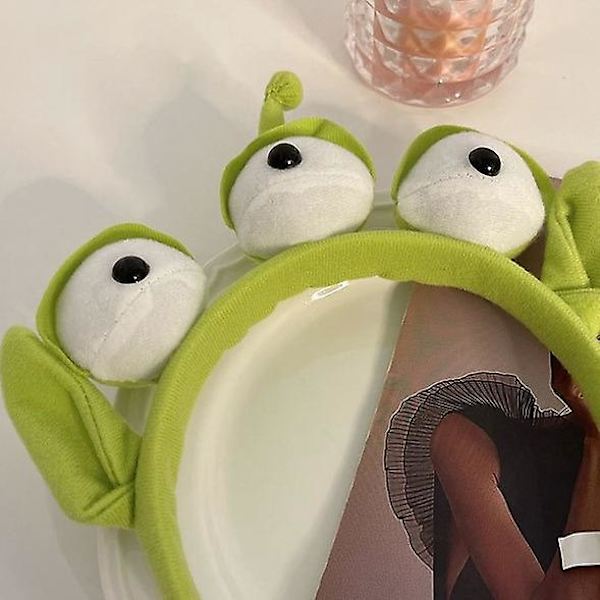 Alien Øjenbold Pandebånd - Strækbar Plys Monster Tilbehør til Fest, Brusebad og Skønhed