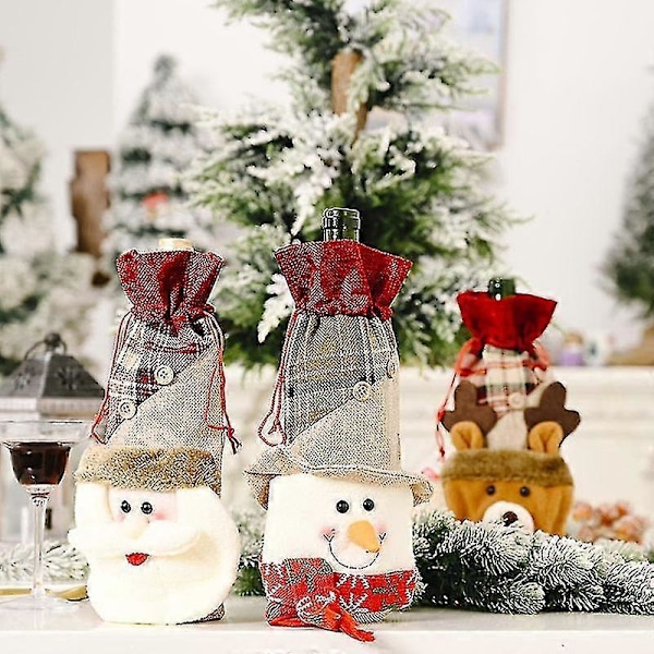 Jule Vinflaske Cover Sød Vinflaske Gavepose Julefrokost