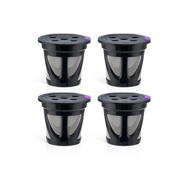 4-pack Återanvändbara K-Koppar för Multistream-Teknik Läcksäkra Rostfritt Stål Mikro-Nät Kaffe Pods