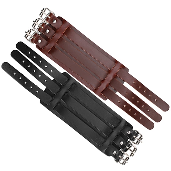 2 st Punk Armband Justerbara Konstläder Armband Manschett Armband Tillbehör