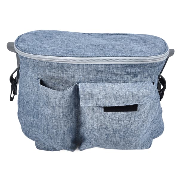 Barnevogn Organizer Bag Vanntett Universal Passform Organizer med Koppholder for Barnevogn Denim Blå