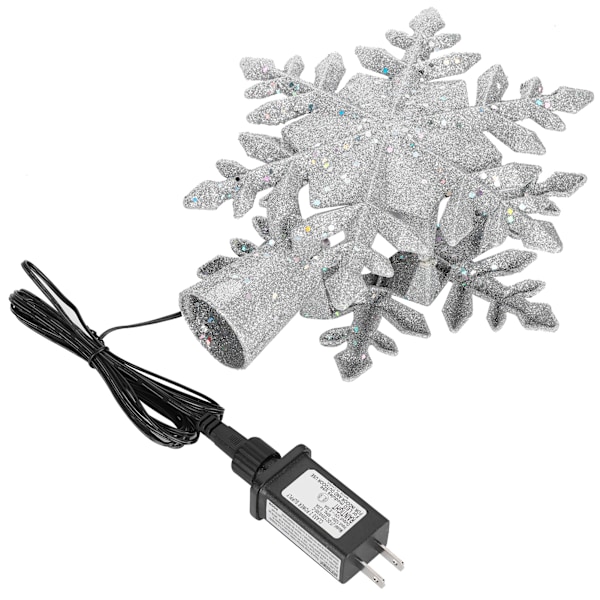 LED-lumikideprojektorilamppu, hopeinen joulukuusi, pyörivä lumimyrskykoristevalot, US-pistoke 110 V