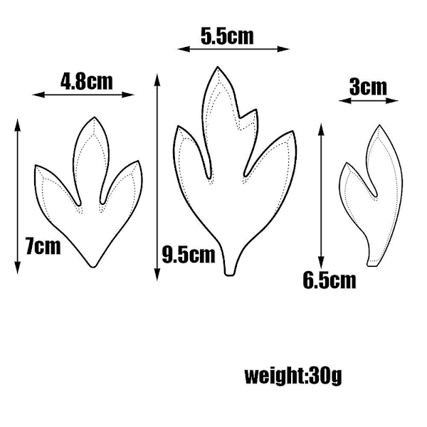 KITCHENWARE Petal & Leaf Rustfritt Stål Kuttersett Blomsterlaging Verktøy for Dekorasjon av Kaker (Peonblad Kuttere)