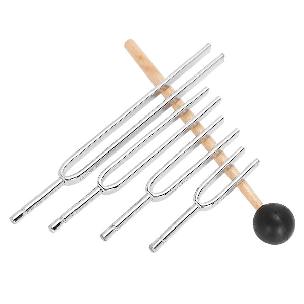 Stämgaffel Aluminiumlegering Stämgaffel Trähammare Sound Healing Therapy Tool SetC128-C1024 4st