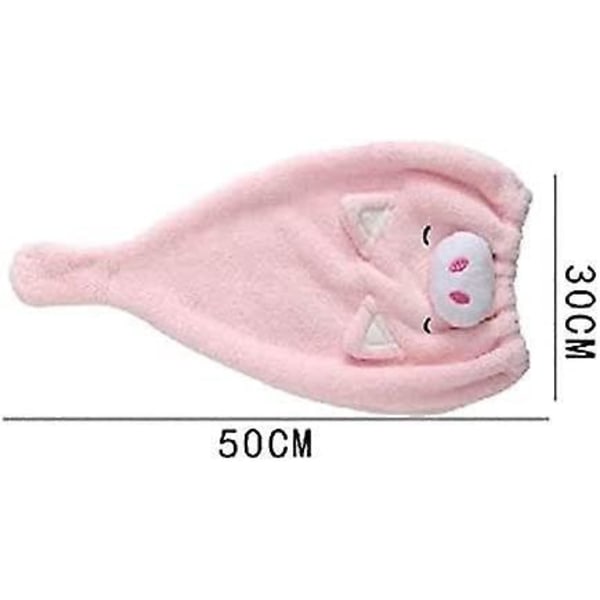 Mikrofiber Hårhandduk Cartoon Pig Cap Snabb Torkande Absorberande Turban Bad Duschhatt