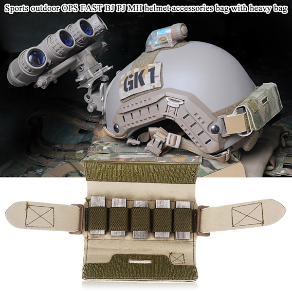 Hjälmpåse Rail Counter Viktpåse för OPS/FAST/BJ/PJ/MH Med Block Camouflage