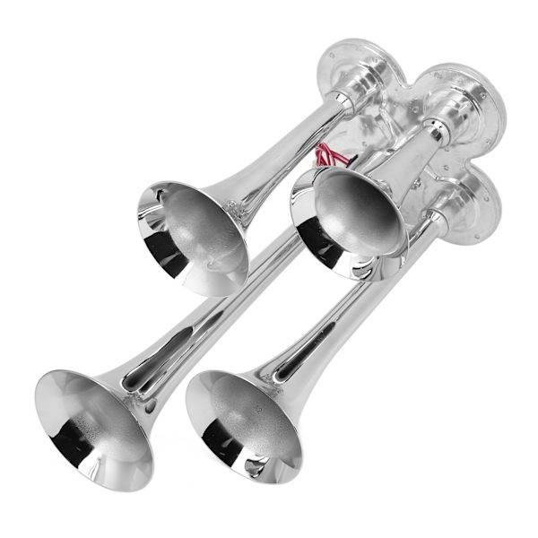 4 Trompet Luft Horn Super Høj 135DB Forkromet Zink til 12V/24V Semi Pickup RV SUV