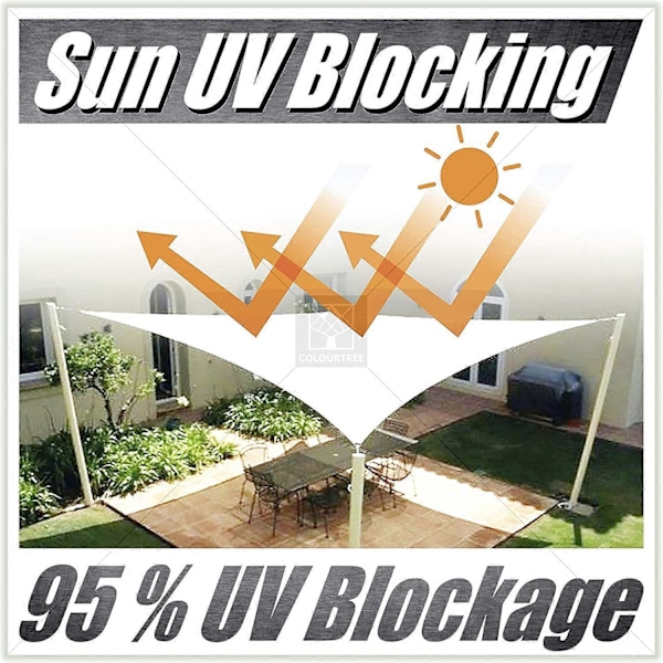 Tilpasset Størrelse 3 x 4 Meter Beige Solsejl UV-Blokerende Rektangel - Kommerciel Standard Kraftig