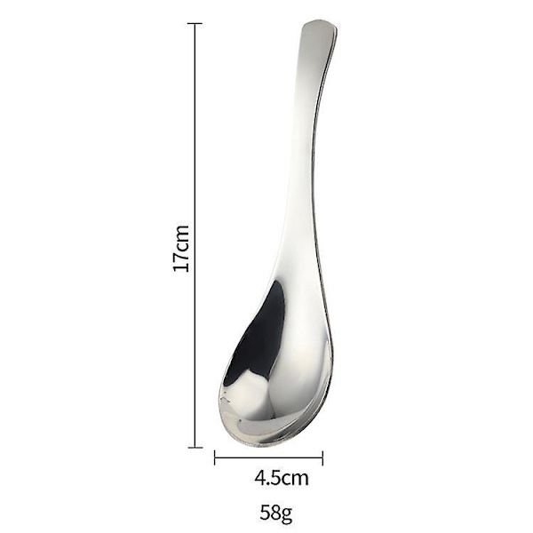 Funktionelle suppeskeer i rustfrit stål - Sæt med 6, 6,7 x 1,8 tommer, moderne design