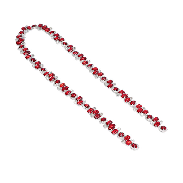 Rhinestone Trim 1 Yard Ljus färg Blekningslös slitstark Tjock iögonfallande bred applicering Strassapplikation Röd
