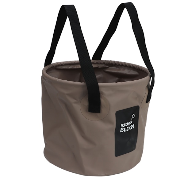 Hopfällbar Campinghink 10L Kapacitet Livsmedelskvalitet PVC Mesh Sida Förstärkt Rep Bärbar Utomhus Fällbar Hink för Resa Sandfärg