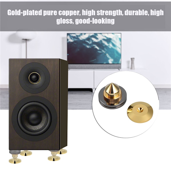 4 kpl kaiuttimen eristys piikit jalat HiFi-kaiutin AMP CD kartiopohjatyynyt 28x25mm