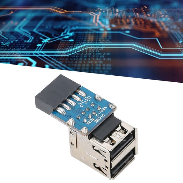 9PIN til 2 porter USB2.0 Utvidet Ekspansjonsport Adapter Datamaskinutstyr Tilbehør