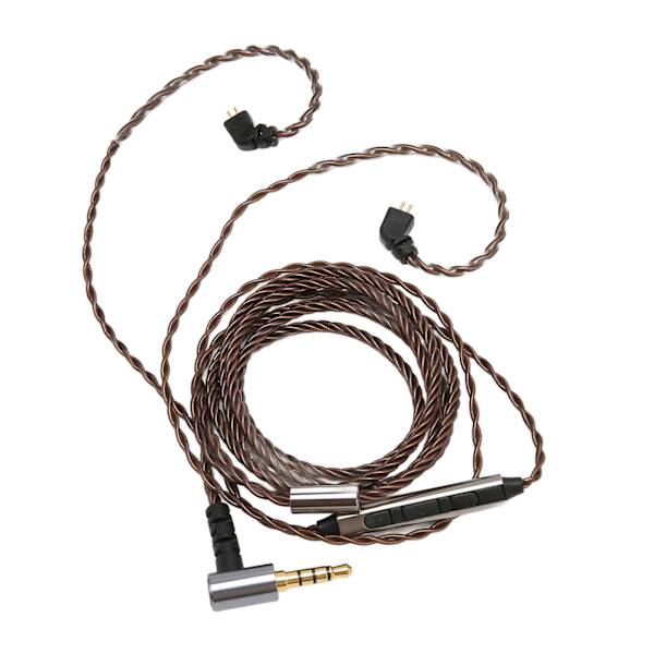 Øretelefonoppgraderingskabel 2 pins 0,78 mm 3,5 mm rettvinklet utskifting av ørepropper med mikrofon for AS10 AS06 ZST ZS3 ES4