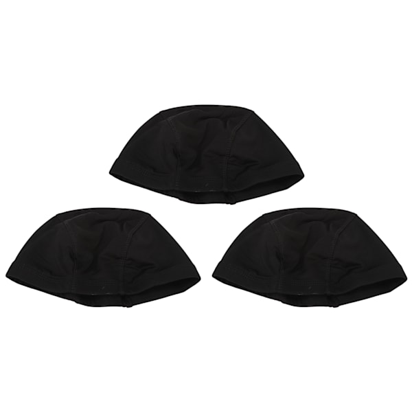 3 stk elastisk parykkhette, strekkbar, pustende nylon lukket ende parykkhette for cosplay sminke