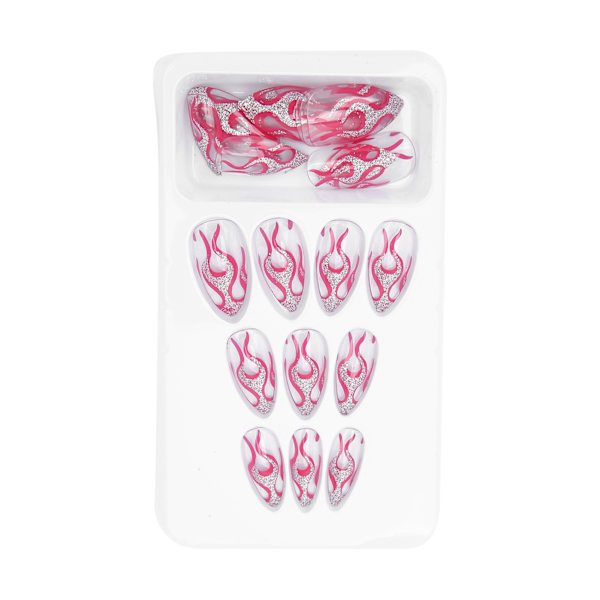 24ST falska konstnaglar cover lång tryck Färgglada konstnaglar för DIY Nail Art SalonN9