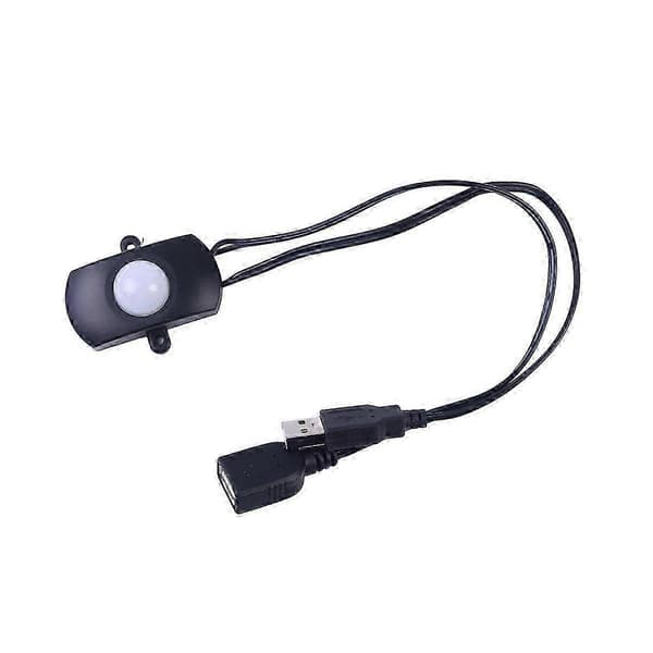 5 stk DC 5V/12V/24V USB PIR Infrarød Bevegelsessensorbryter for LED-lysstripe Vit