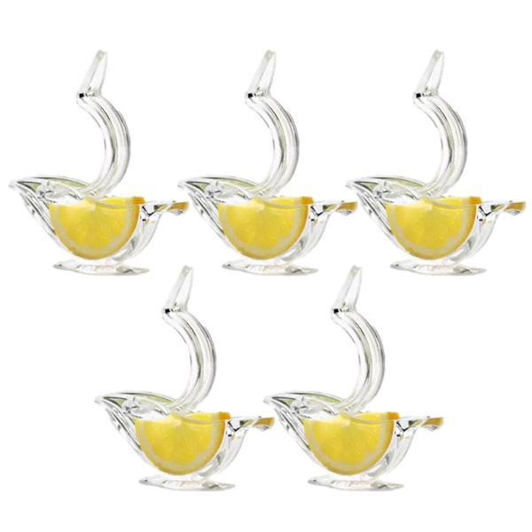 Akryl citronpressare set om 5 - manuell citruspressare för hemmet, transparent fruktpressare