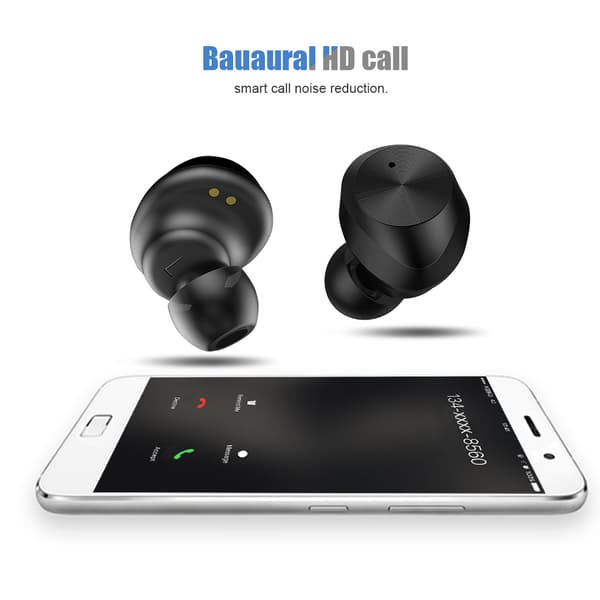 TWS-9 Touch Vandtæt Trådløst Bluetooth 5.0 Headset Opladning HD Høretelefon Sort