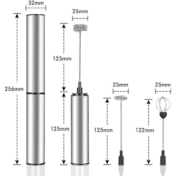 Elektrisk Melkeskummer USB Ladbar Mini - Dobbelt Hode Blender 11.3*4.2*22.5cm