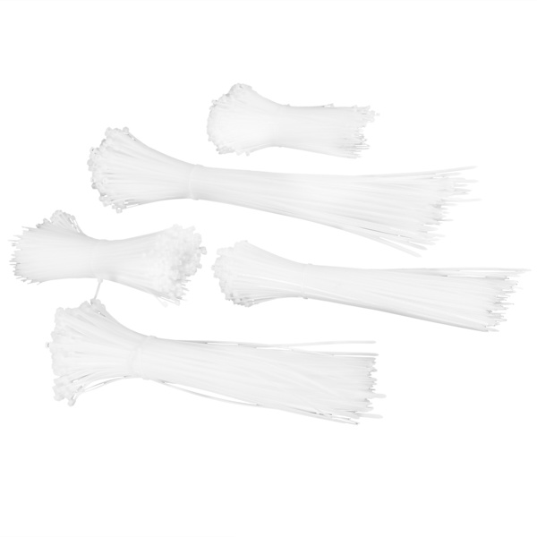 5 pakker med kabelbinderserier med engangsbruk i nylon