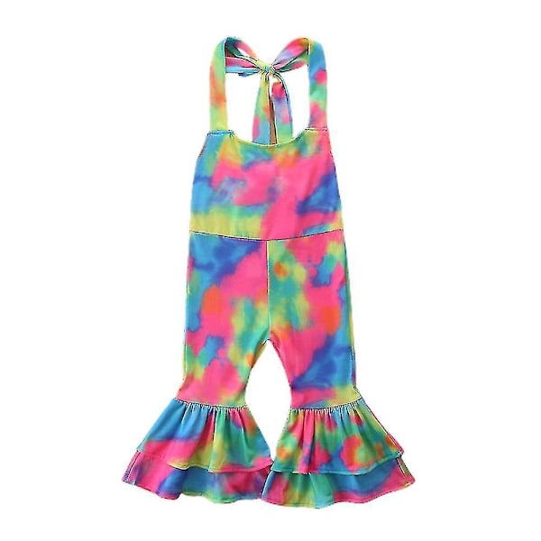 Tie Dye Halter-hyppyasu vauvoille, kesäinen leveä haalari, koko 5-6 vuotta