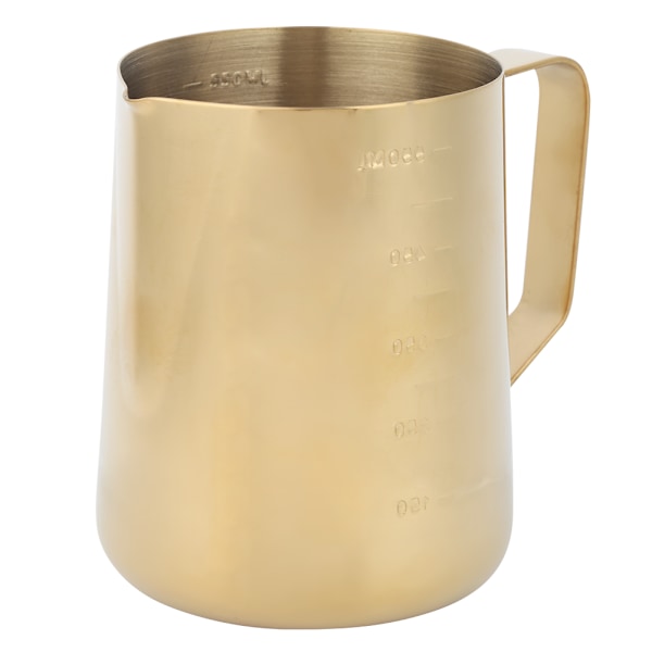 Rostfri mjölkskummare i rostfritt stål med skala för hemkaffe Latte ArtGold 600ML