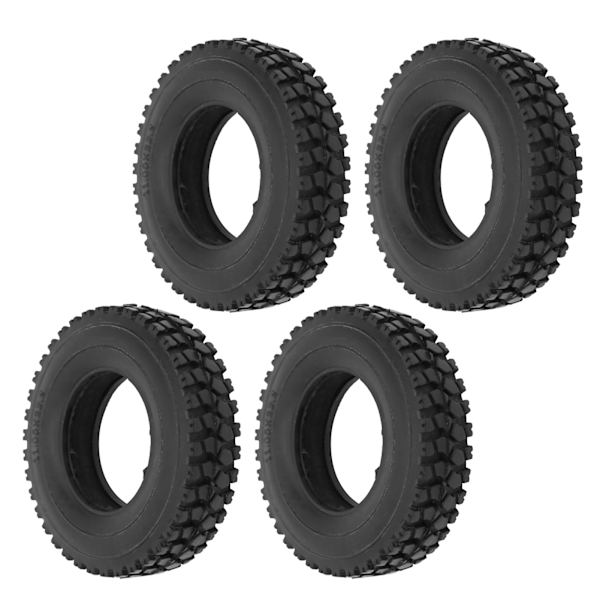 4 stk 20 mm bredde knust sten mønster dæk til Tamiya traktor lastbil 1/14 RC bil sort