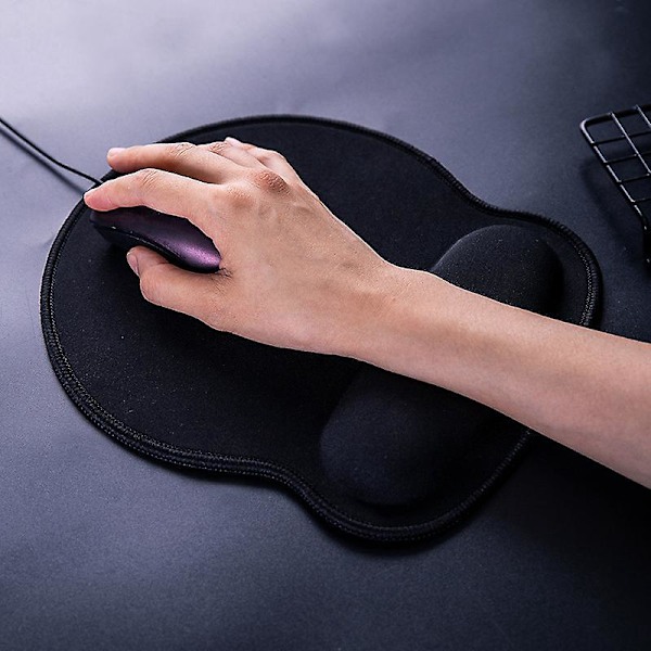 Ergonomiskt Musunderlägg med Gel-handledsstöd Bekvämt Halksäkert Underlag för Smärtlindring Laptop och Datoranvändning